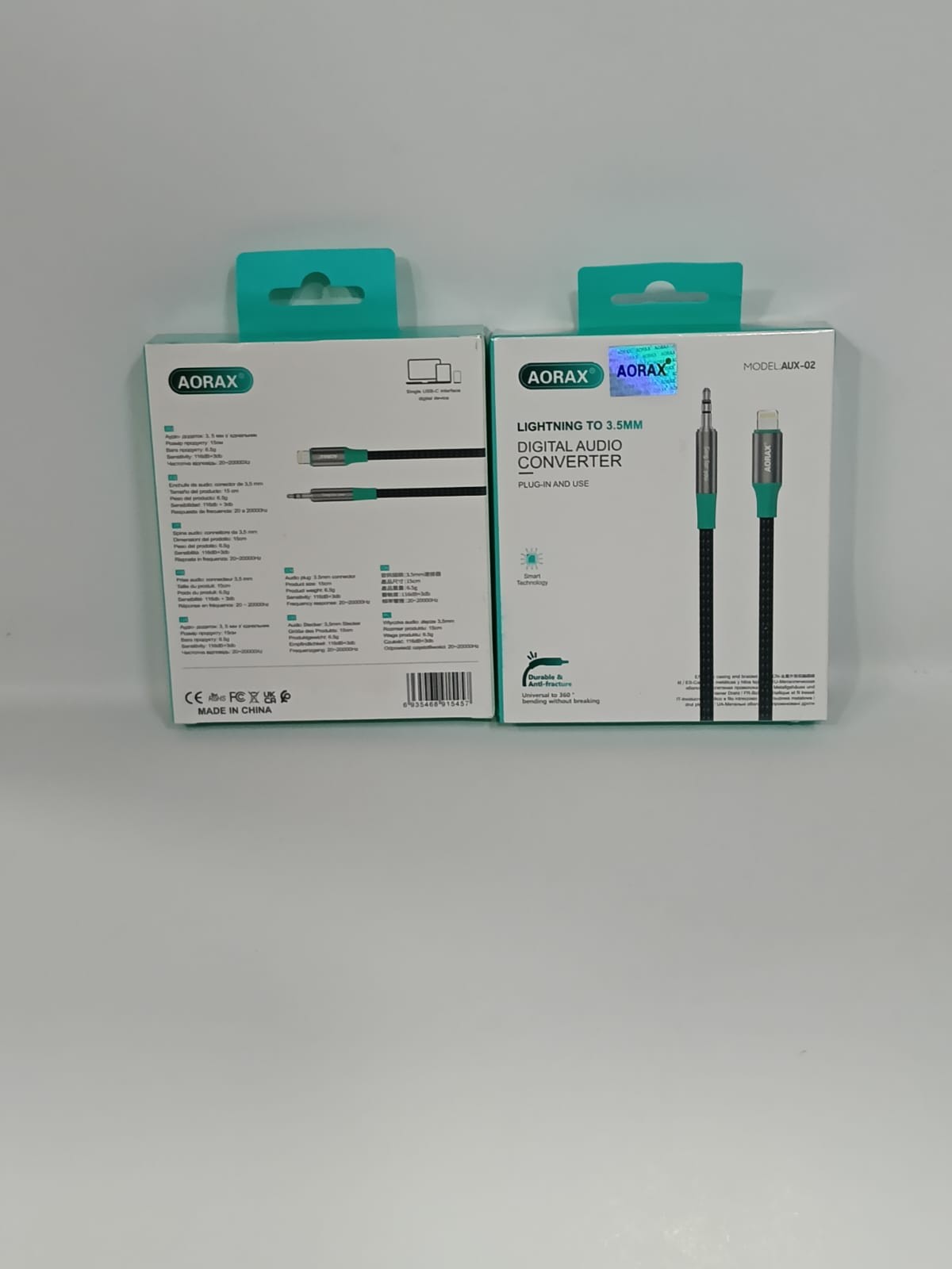 كابل AUX AORAX موديل AUX-02 للايفون – صوت نقي وجودة عالية - تسوق الآن من شركه البشاتلى للاستيراد وتجاره اكسسوارات الموبيل