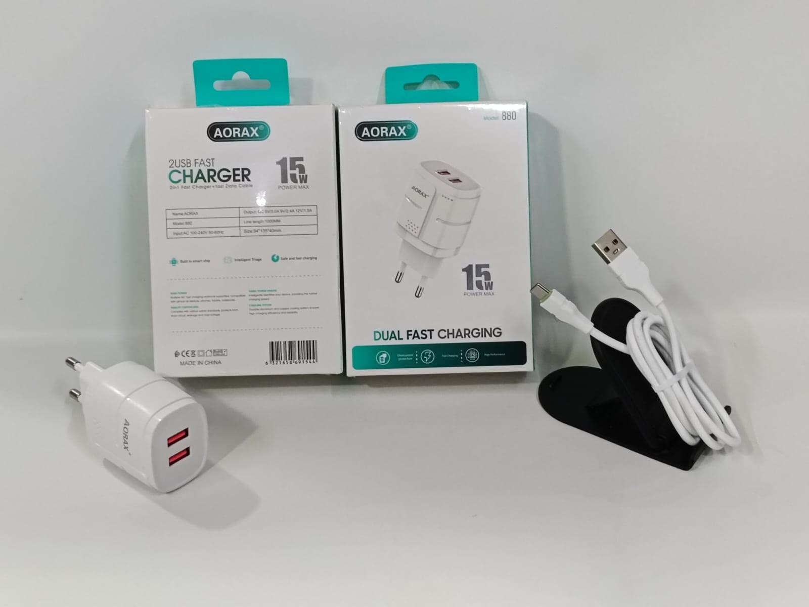 شاحن AORAX موديل 880 – 15W 2USB + كابل تايب سي سيليكون - تسوق الآن من شركه البشاتلى للاستيراد وتجاره اكسسوارات الموبيل