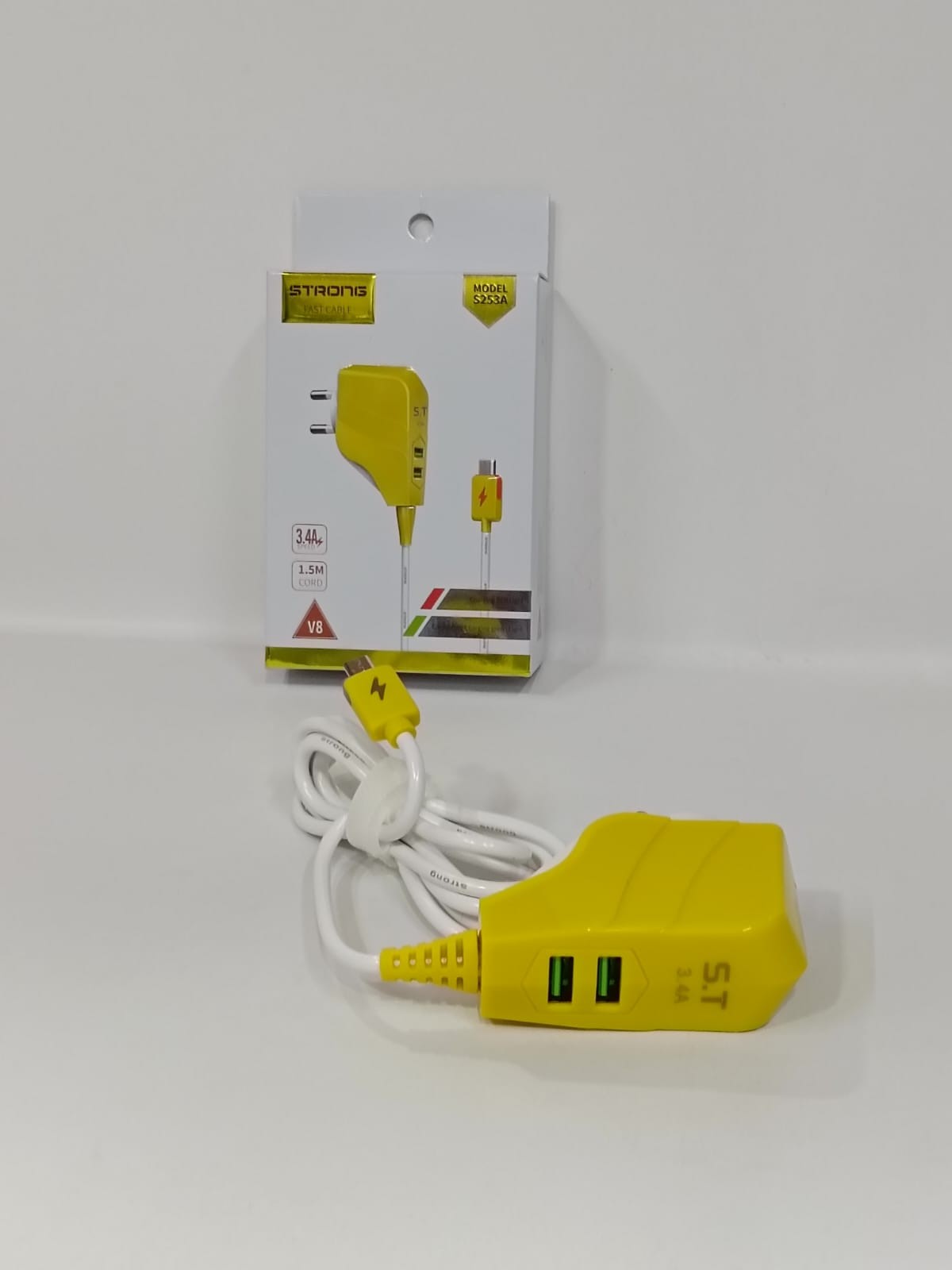 شاحن ستورنج موديل S253A ميكرو – شاحن حائط 2 مدخل USB مع كابل Micro بطول 1.5 متر - تسوق الآن من شركه البشاتلى للاستيراد وتجاره اكسسوارات الموبيل