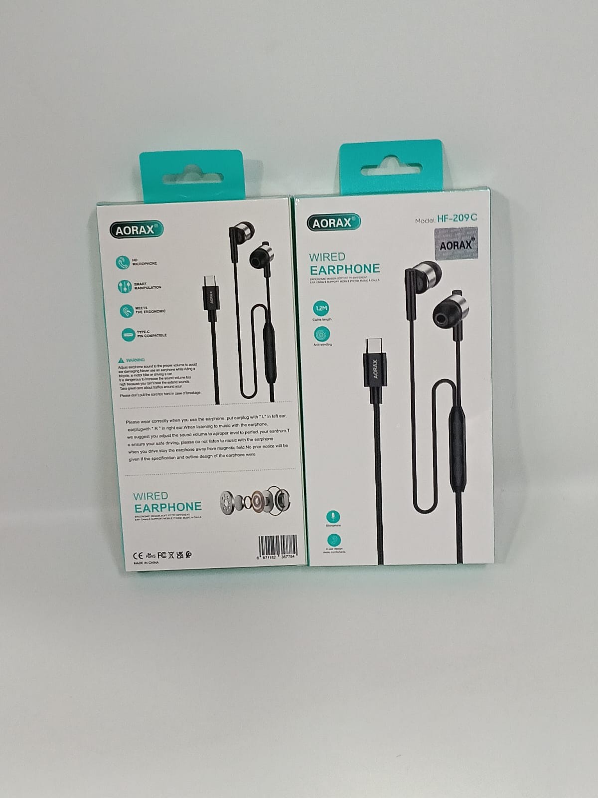 هاندفري AORAX موديل HF-209C تايب سي – صوت نقي ومايك واضح - تسوق الآن من شركه البشاتلى للاستيراد وتجاره اكسسوارات الموبيل