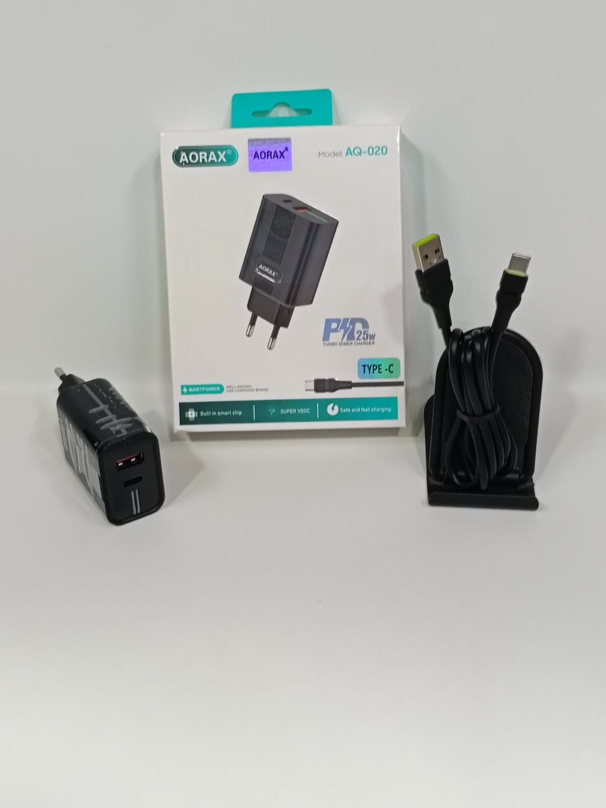 شاحن AORAX AQ-020 تايب سي 25W – شحن سريع USB + PD - تسوق الآن من شركه البشاتلى للاستيراد وتجاره اكسسوارات الموبيل