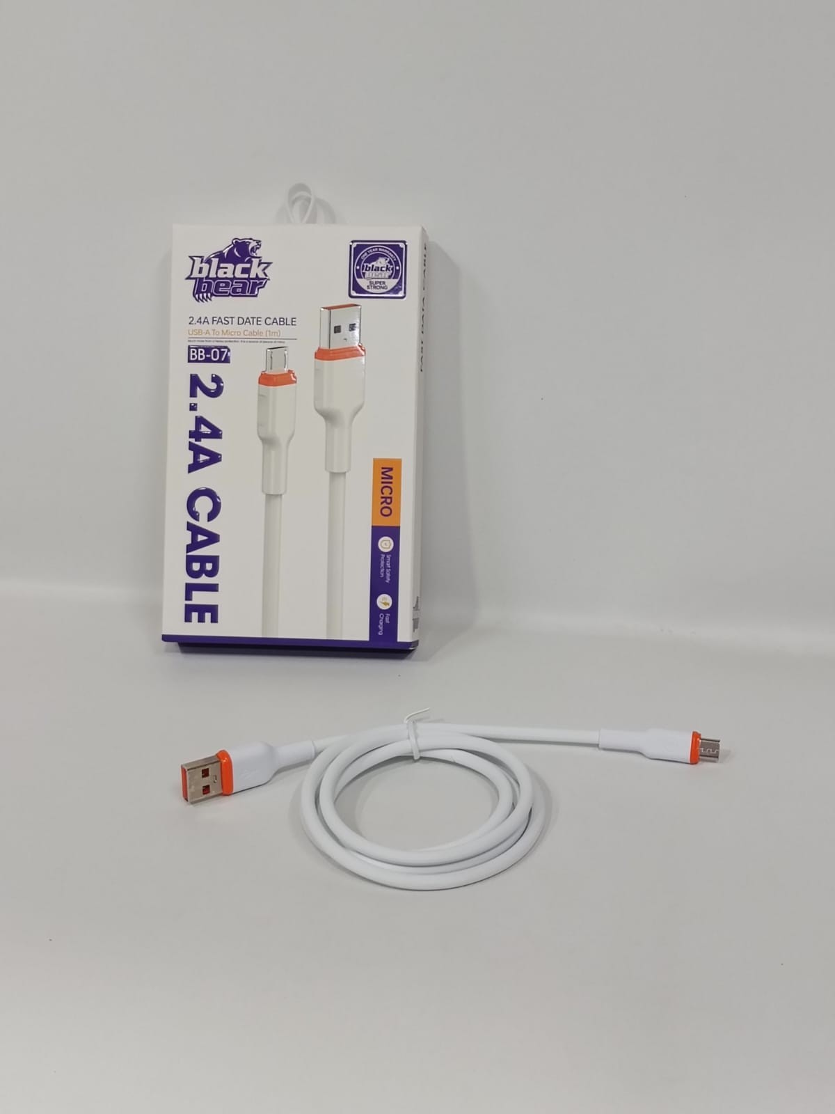 كابل Black Bear ميكرو USB 2.4A شحن سريع – موديل BB-07 - تسوق الآن من شركه البشاتلى للاستيراد وتجاره اكسسوارات الموبيل