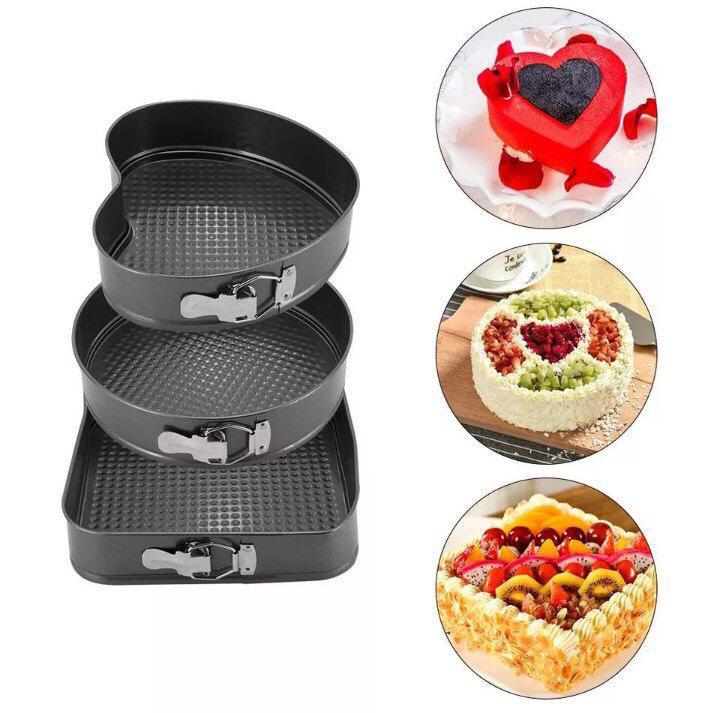 طقم صينيه تيفال كيك حزام اشكال قلب 3 قطع تيفال