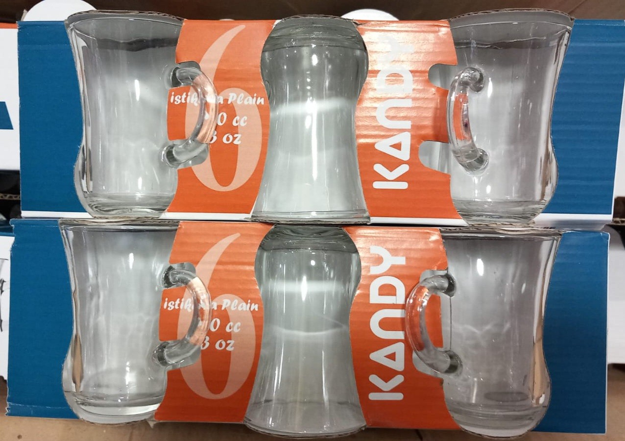 حماده طقم مج قهوه زجاج ٦ قطع