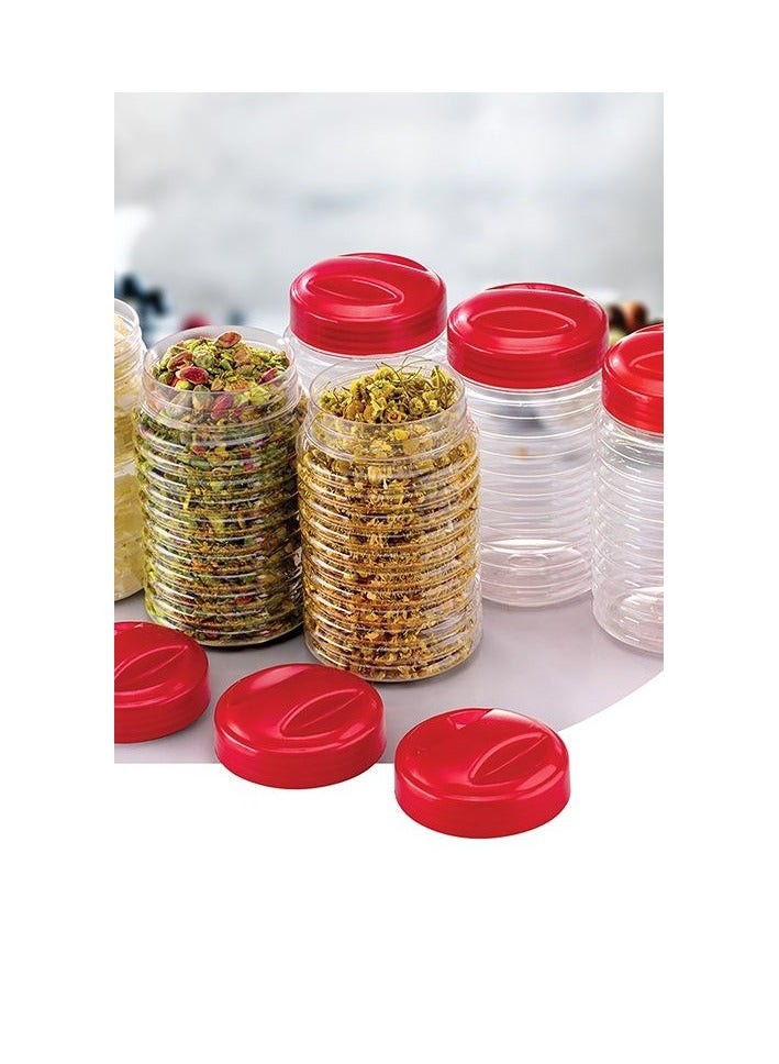 برطمان توابل بلاستيك ميلانو كرم ٦ قطع