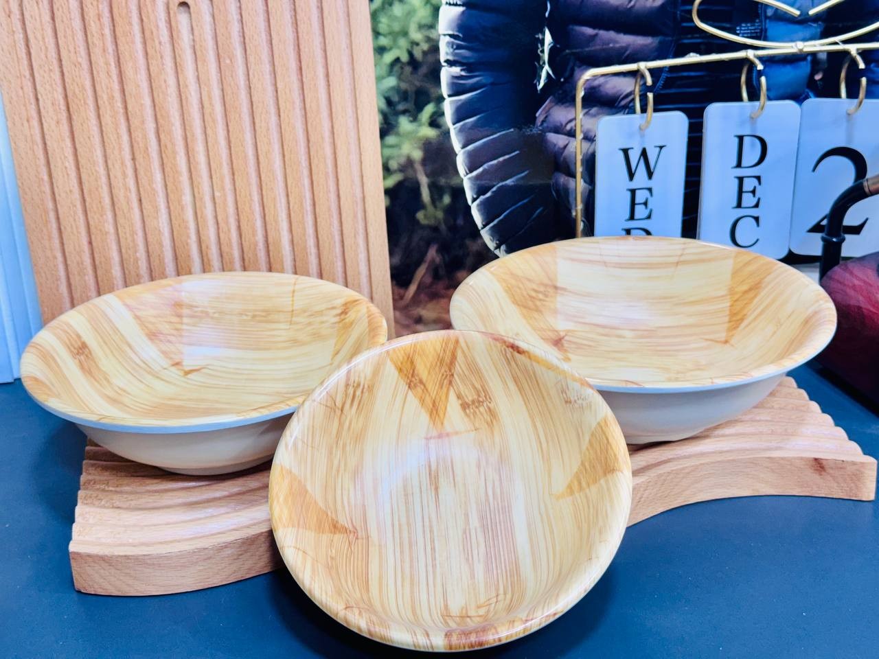 طبق ميلامين غويط خشابى ضد الكسر 14 سم