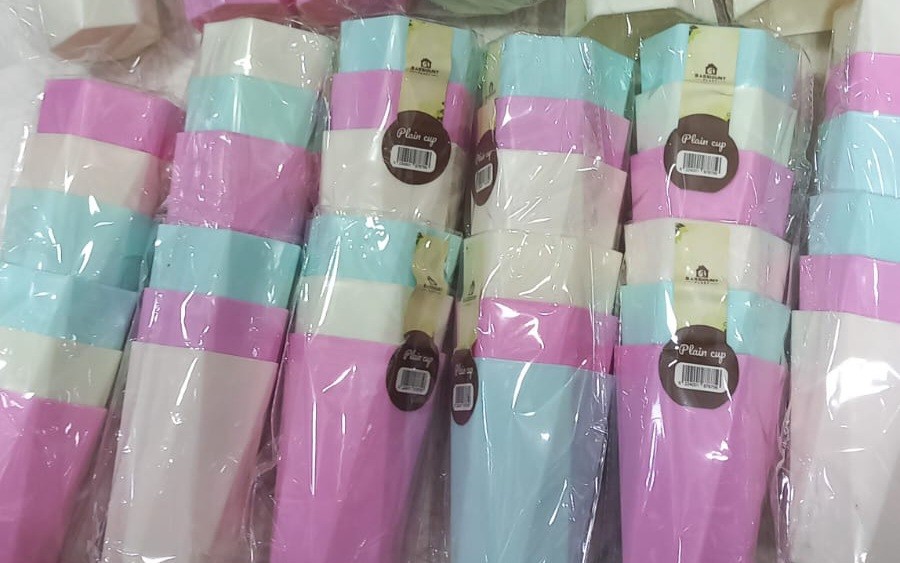 طقم كوب بلاستيك جرانيت 3 قطع بسيونى