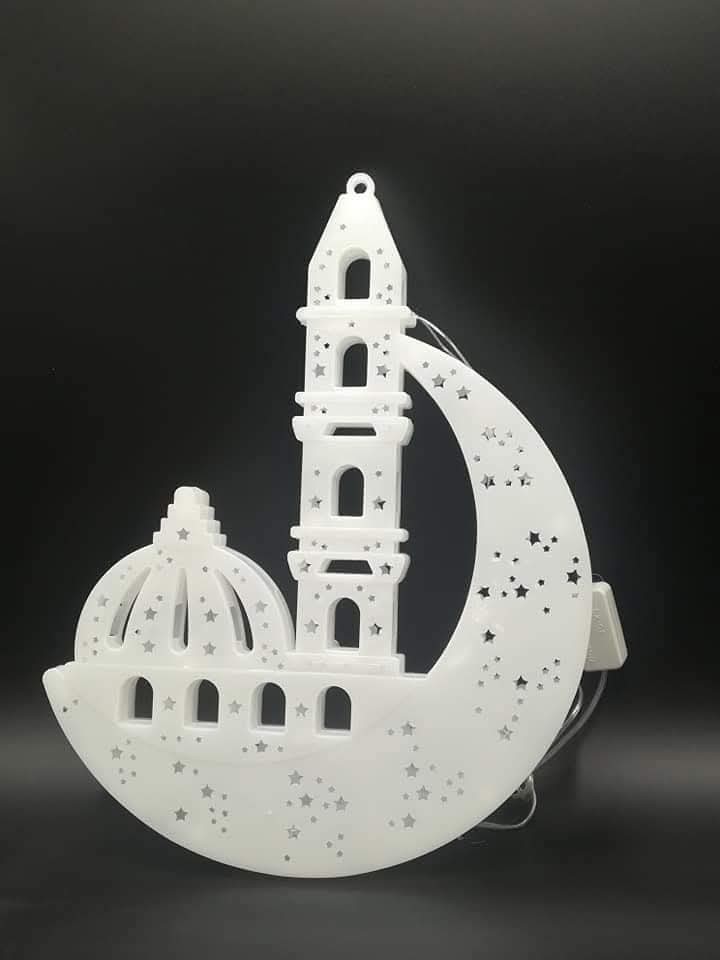 هلال وجامع مضيئه رمضان مقاس كبير