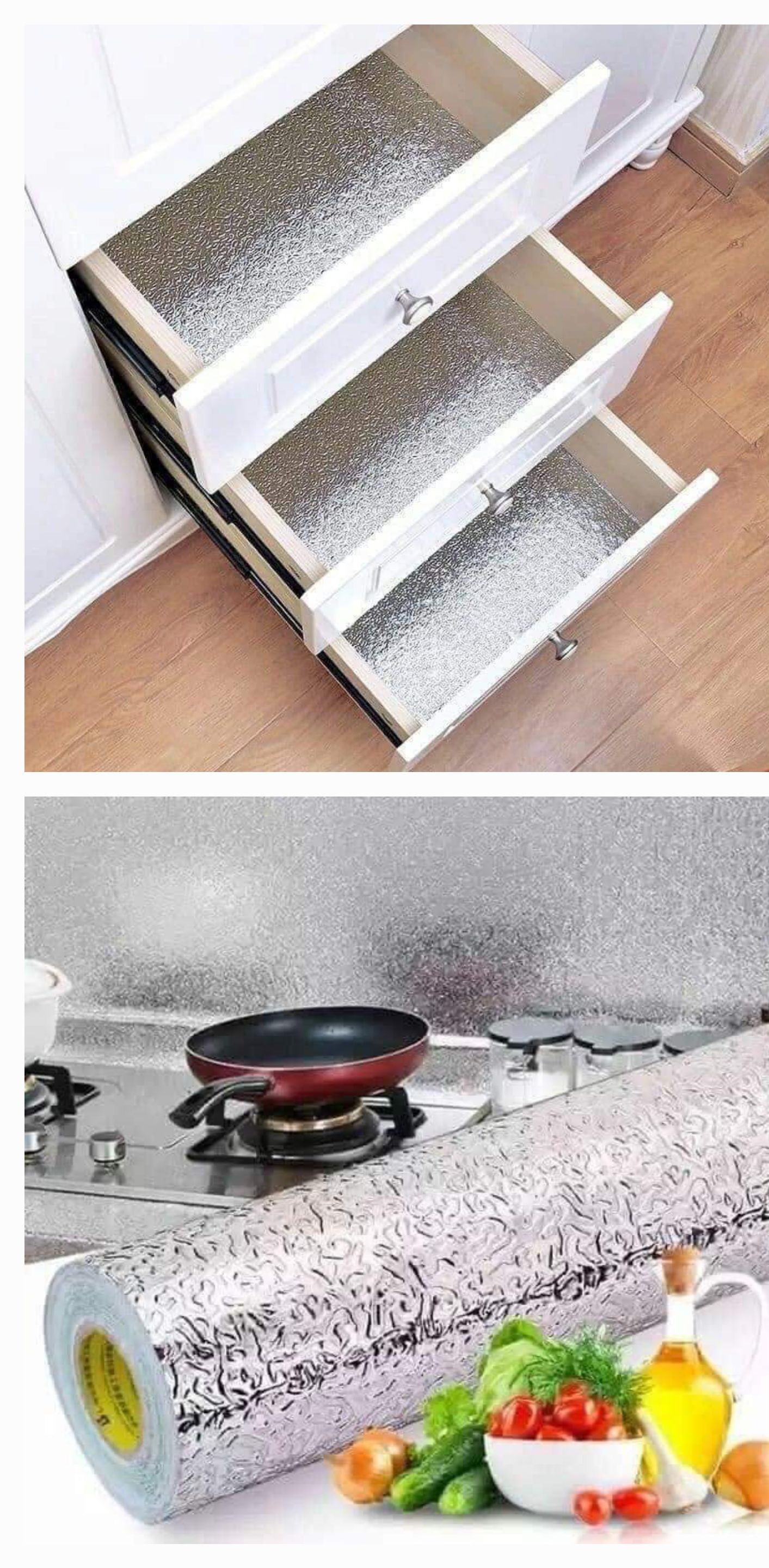 رول فوم مفرش سلفر للمطبخ